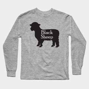 MUTCD W11-17 Black Sheep Crossing Sign Long Sleeve T-Shirt